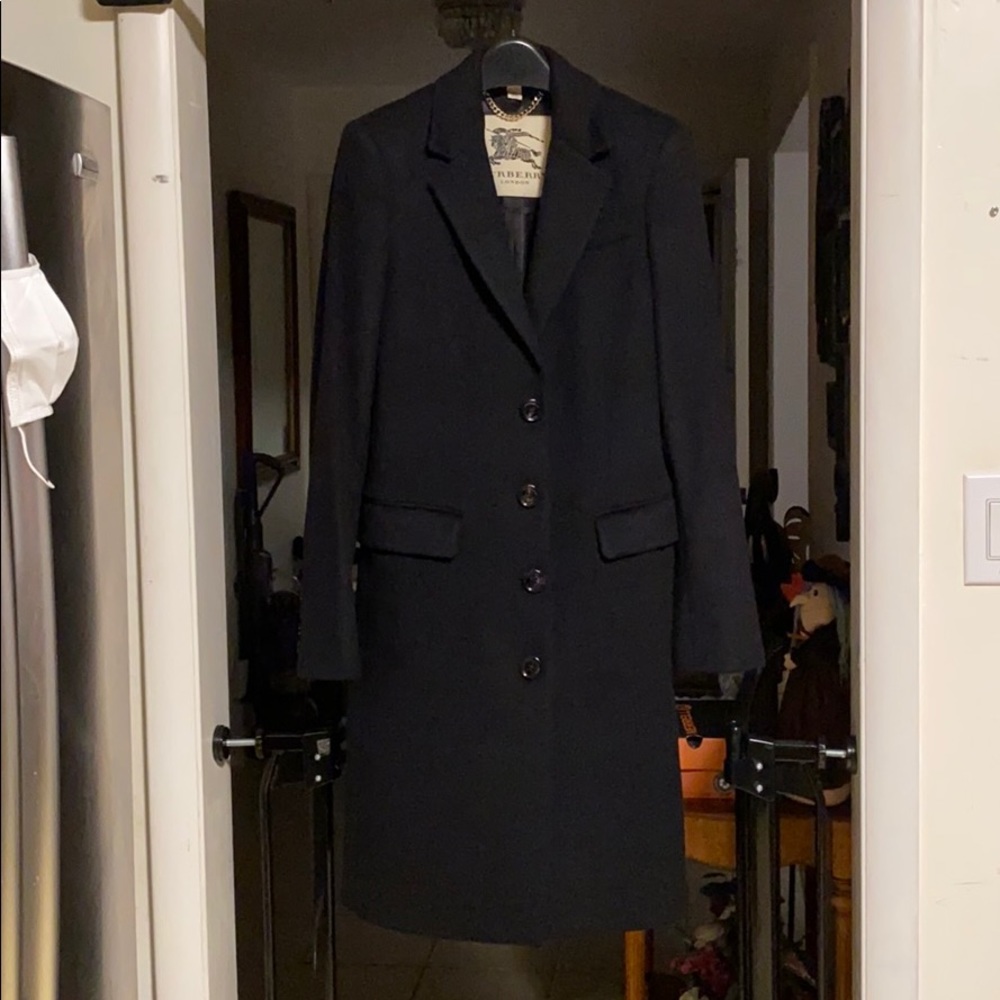 Burberry cashmere virgin wood blend tailored coat